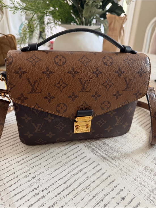 Source Unknown Handbags - Two-Tone Monogram Satchel in Brown and Dark Brown